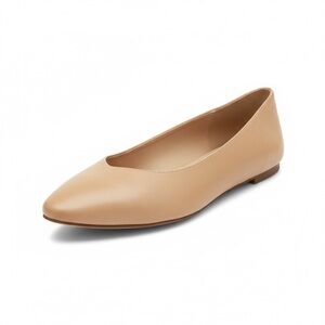 Zara Tan Leather Women's Pointed Toe Flats Size EU39 US8-8.5